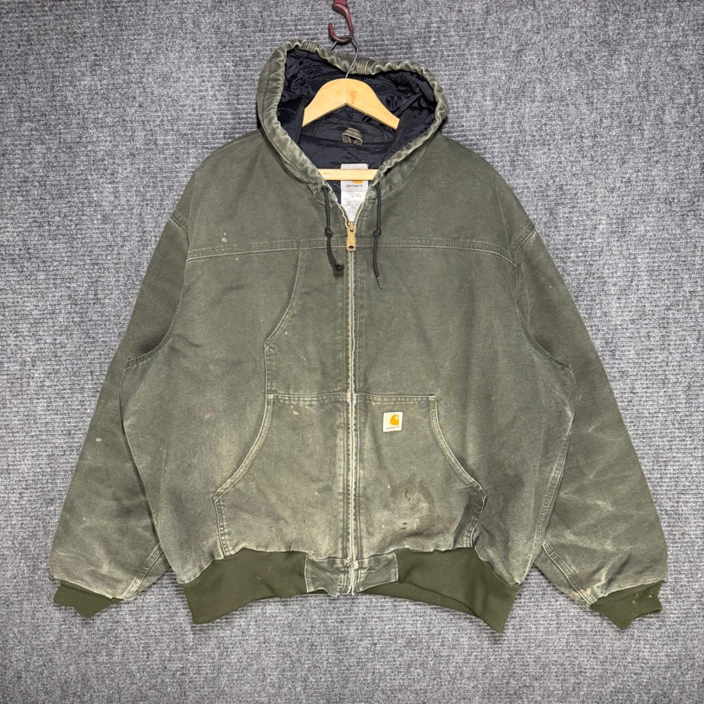 Carhartt J244 MOS Active Jacket Moss Green Quilted Lined Duck Canvas Mens 2XL